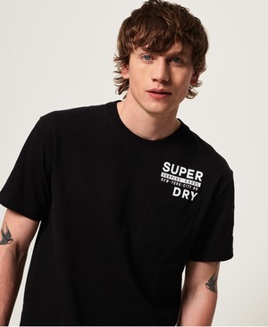 Superdry Surplus Goods Boxy Graphic Férfi Pólók Fekete | NLSVG4385